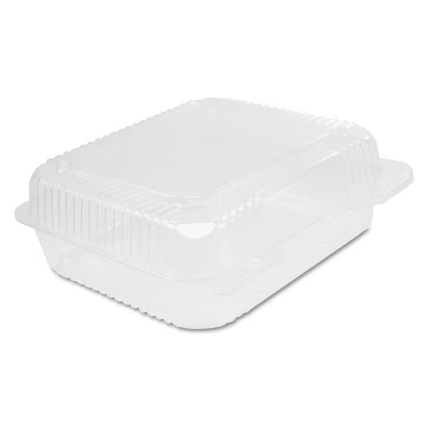 Staylock Clear Hinged Container, Plastic, 8 3/10 x 7 4/5 x 3, PK250, Dart, Mfr#: C51UT1